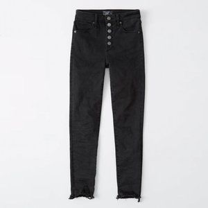 High Rise Super Skinny Ankle Black Jeans